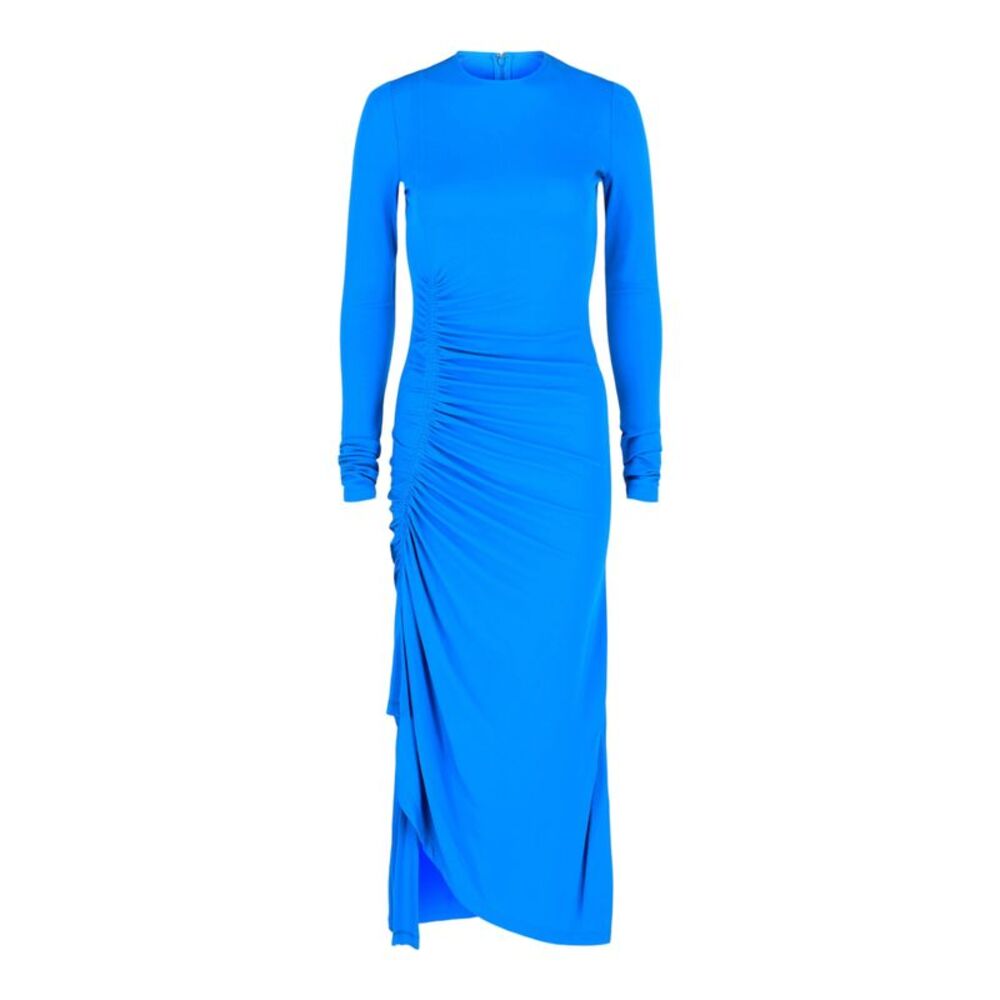 Givenchy Ruched Maxi Dress Blue Womens
